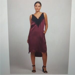 NWT Universal Standard Kara Lace Satin Slip Dress Fig Color size 4XS US size 0